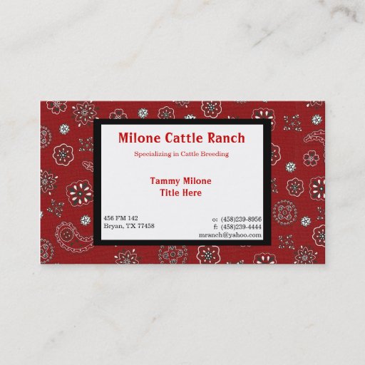 Customizable Red Bandana Business Card
