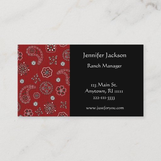 Customizable Red Bandana Business Cards
