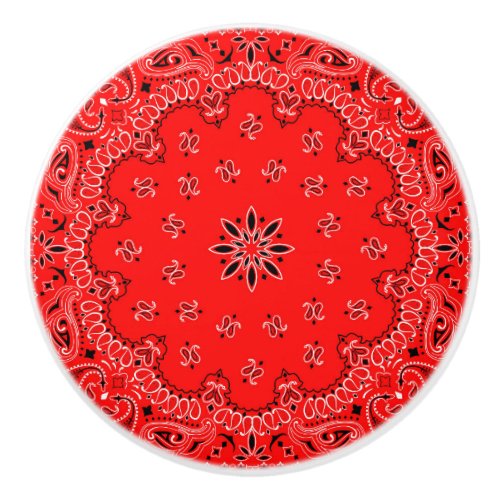 Red Bandana Ceramic Knob