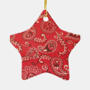 Red Bandana Ceramic Ornament