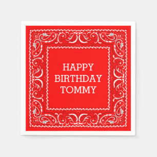 Red Bandana Cocktail Napkin