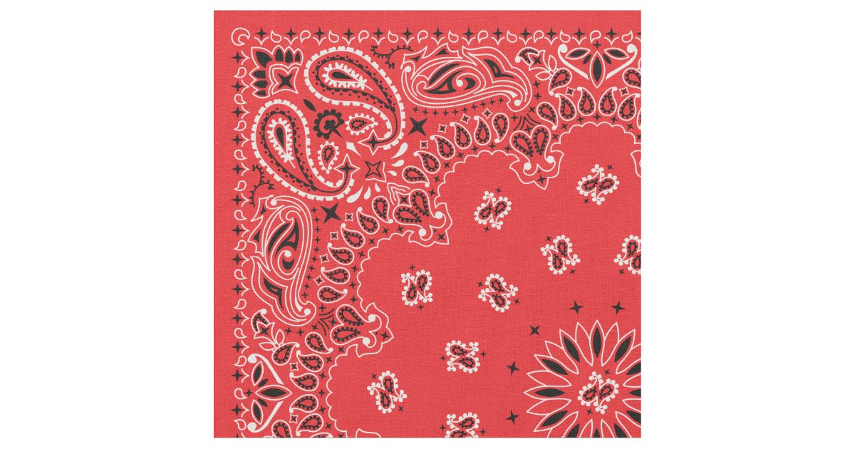 Red Bandana Fabric Zazzle
