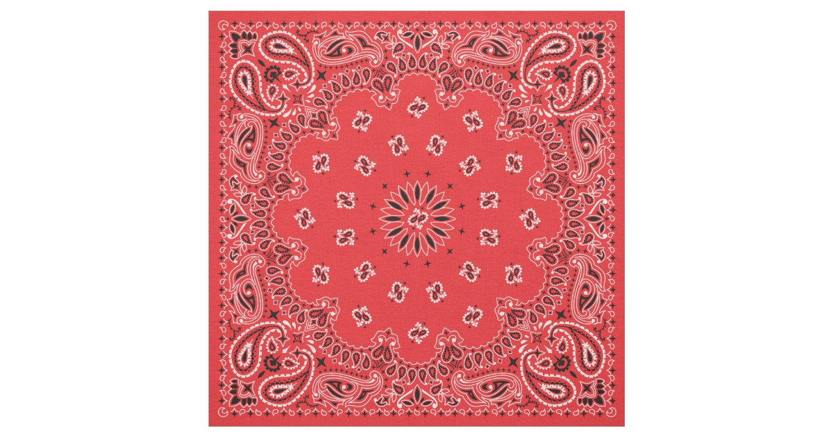 Red Bandana Fabric Zazzle