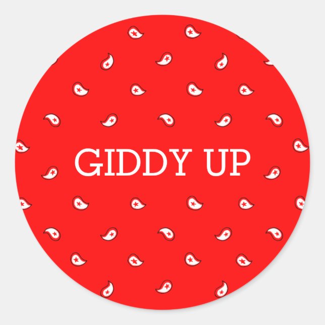 Red Bandana | Giddy Up Sticker (Front)