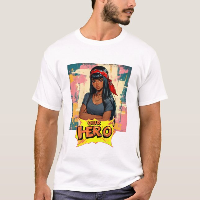 Red Bandana Girl Music Concert Our Hero T-Shirt (Front)