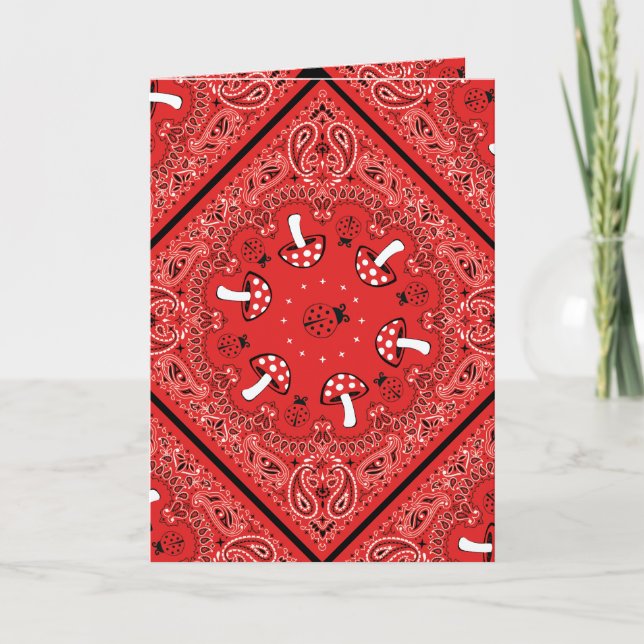 red bandana greeting card template (Front)