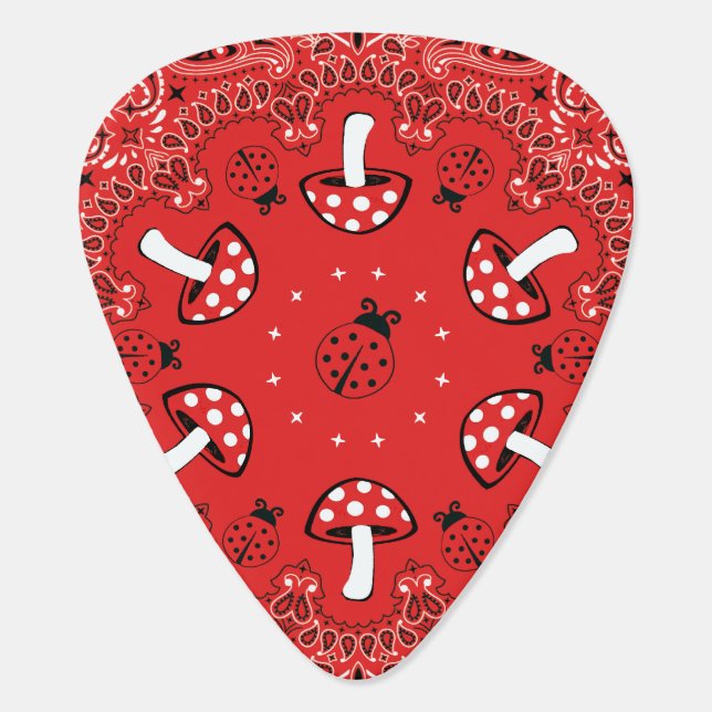 Red Bandana Guitar Pick (Back)