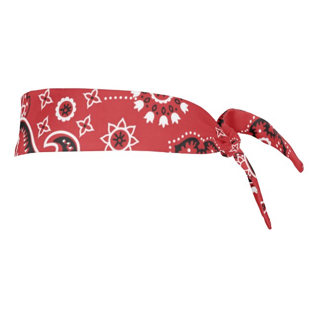 Red Bandana Hair Accessory Outdoors Team Spirit Tie Headband (Rotate 90)