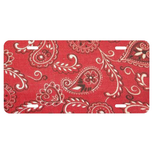 Red Bandana License Plate (Front)
