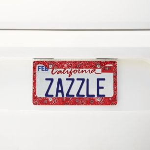 RED BANDANA LICENSE PLATE FRAME