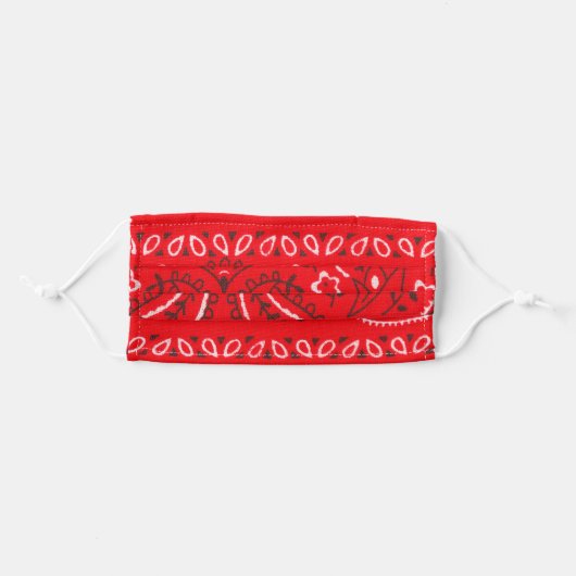 Red bandana mask (Front, Folded)