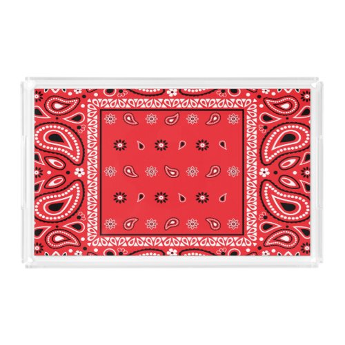 Red bandana paisley bandanas country rap hip hop f acrylic tray