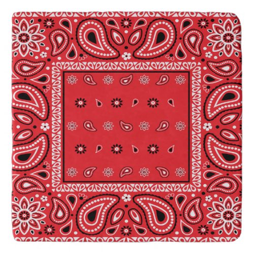 Red bandana paisley bandanas country rap hip hop f trivet