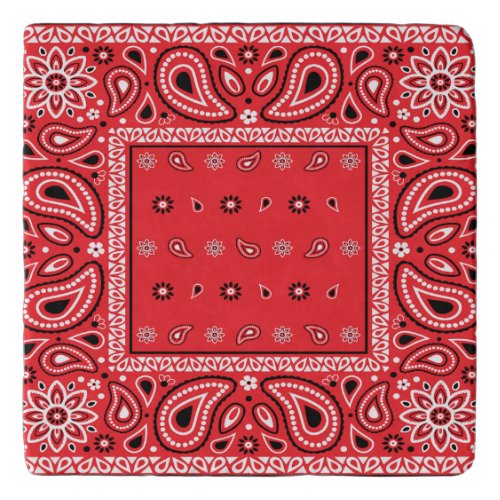 Red bandana paisley bandanas country rap hip hop f trivet