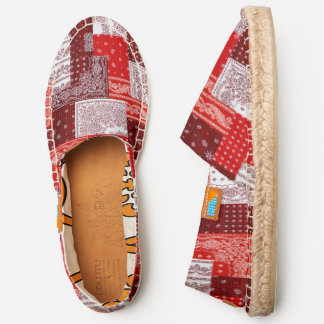 Red Bandana Patchwork Boho Style Espadrilles