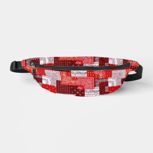 Red Bandana Patchwork Paisley Sewing Pattern Fanny Pack