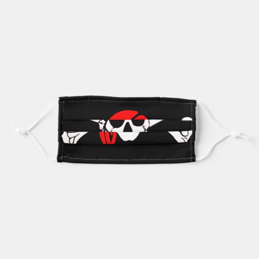 Red Bandana Pirate Flag - Adult Cloth Face Mask | Zazzle