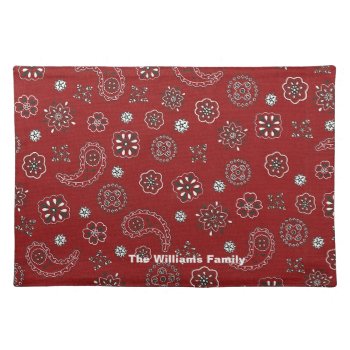 Red Bandana Place Mat by Lilleaf at Zazzle