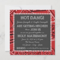 Red Bandana Rustic Country Chalkboard Wedding