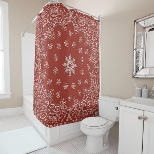 Red Bandana Shower Curtain