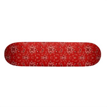 Red Bandana Skateboard by calroofer at Zazzle