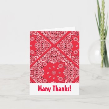 Red Bandana Thank You Card by NaptimeCards at Zazzle