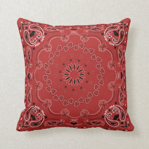Red Bandana Throw Pillow