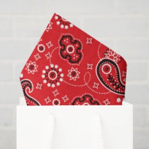 Red Bandana Western Modern Cowboy Fun Tissue Paper