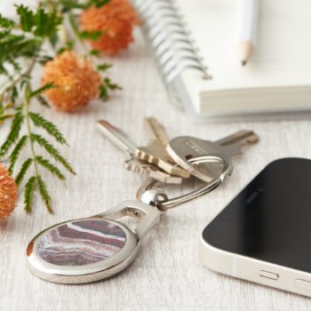 Red Banded Agate Pattern Keychain by northwestphotos at Zazzle