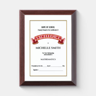 Red banner scroll   Achievement Recognition Award Plaque