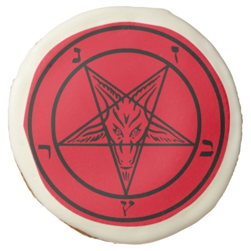 Red Baphomet Pentagram Satanic Sugar Cookies