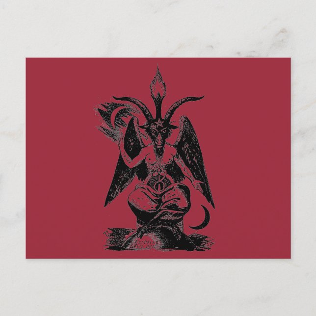 RED BAPHOMET POSTCARD (Front)