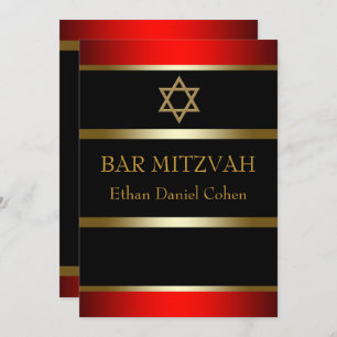 Red Bar Mitzvah Invitations