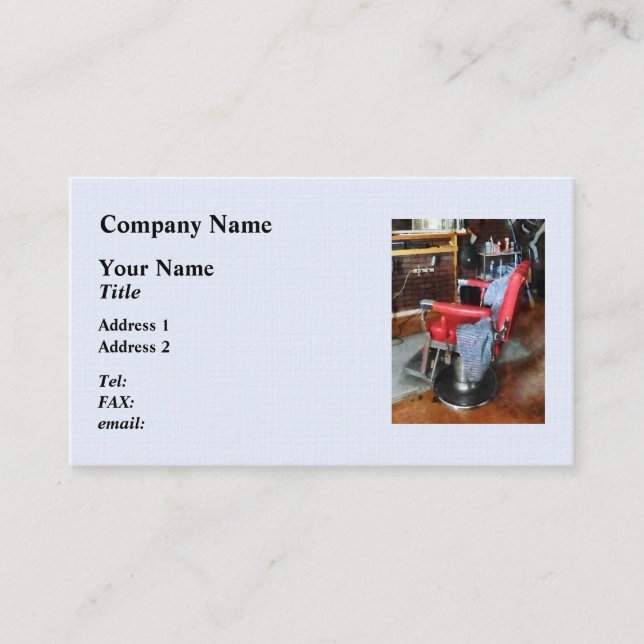 Red Barber Chair Business Card (Front)