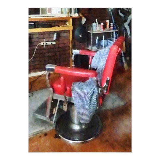 Red Barber Chair Card