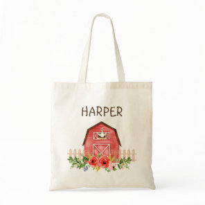 Red Barn And Duck Personalized Tote Bag