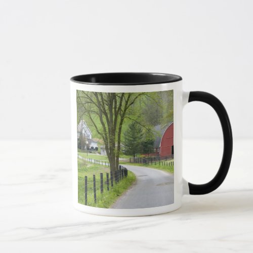 Red barn and farm house near Berlin Ohio Mug