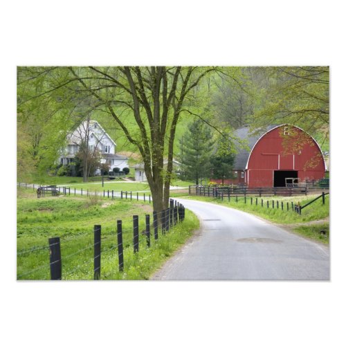 Red barn and farm house near Berlin Ohio Photo Print