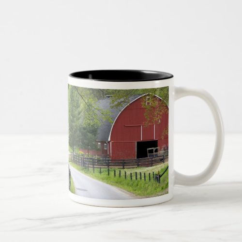 Red barn and farm house near Berlin Ohio Two_Tone Coffee Mug