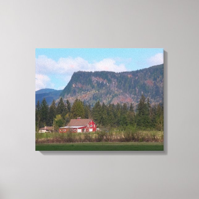 Red Barn and Mount Enumclaw  Canvas Print (Front)
