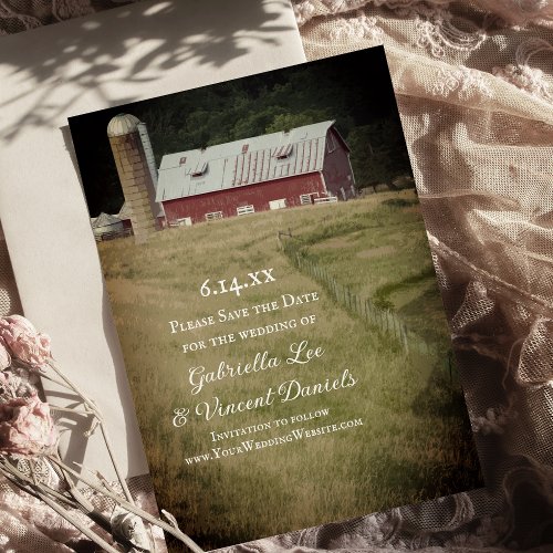 Red Barn and Silo Country Farm Save the Date