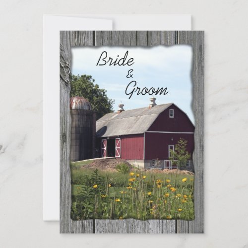 Red Barn Wedding Invitation