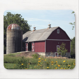 Red Barn and Silo Mouse Pad