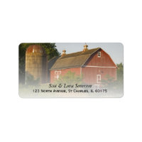 Red Barn Shipping Address Return Labels Zazzle Red Barn And Silo Return Address Labels
