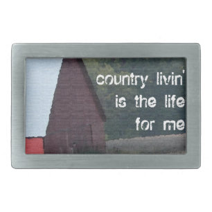 Red Barn Autumn Trees Belt Buckle