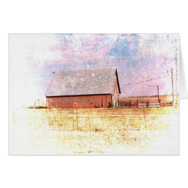 Red Barn Birds on a Wire Cards (Front Horizontal)