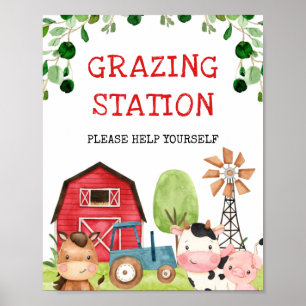 Red Barn Blue Tractor Farm Farmyard Birthday Sign