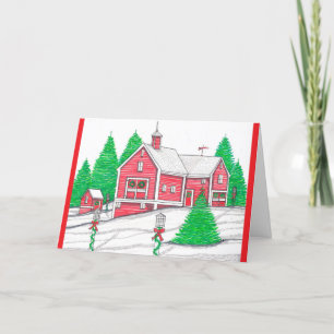Red Barn Christmas Card