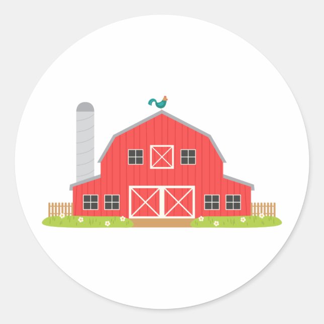 Red Barn Classic Round Sticker (Front)