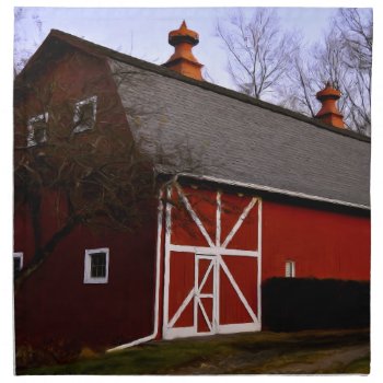 Red Barn Cloth Napkin by artinphotography at Zazzle